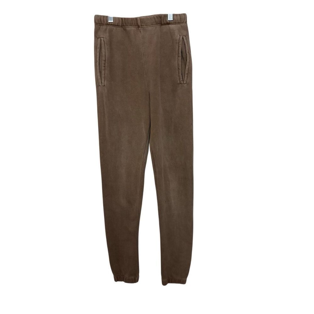 JOAH BROWN Empire Jogger Sweatpants Brown Tan Pockets Made In USA size XS/S